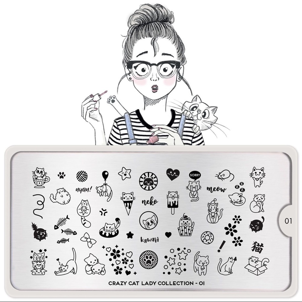 ISO MoYou London crazy cat lady stamping plates